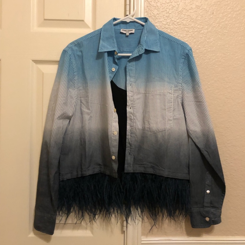 Opening Ceremony feather button down